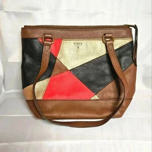 Fossil‎ patchwork  mini shopper purse